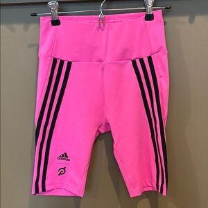 Adidas x Peloton Hot Pink and Black 8 in. Bike Shorts with Compression Fit